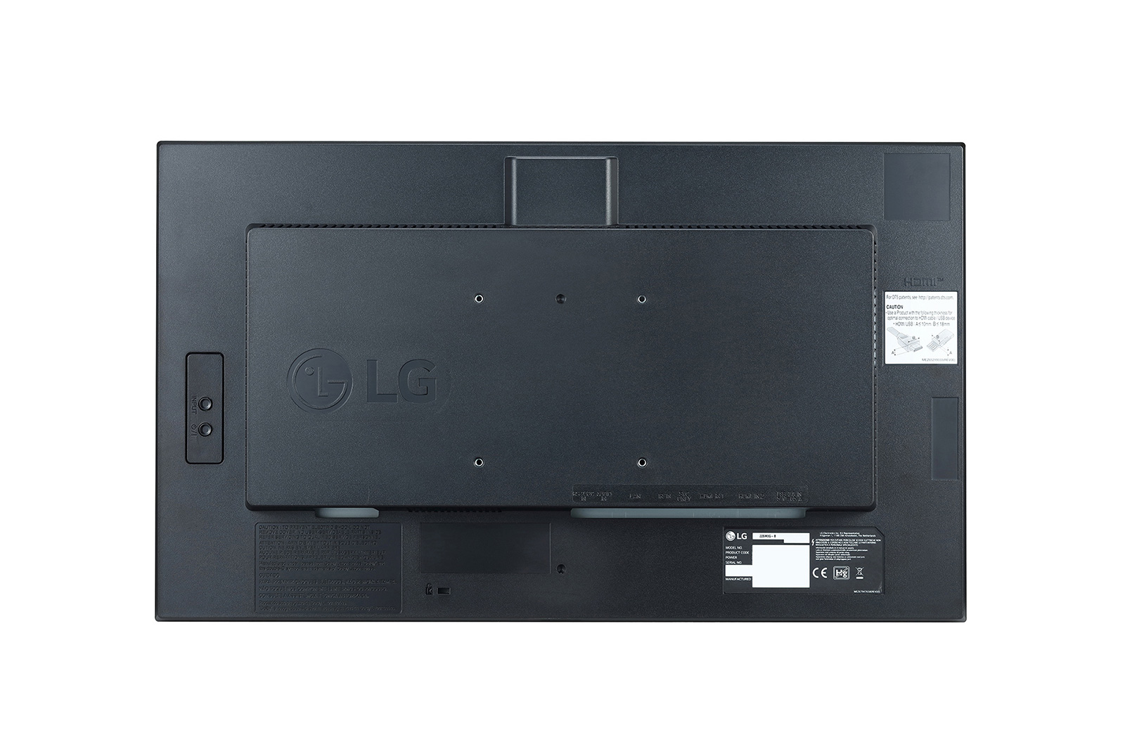Fernseher Rückseite, Wandbefestigung, HDMI Kennzeichnung, LG Logo, Rückseitiges Etikett