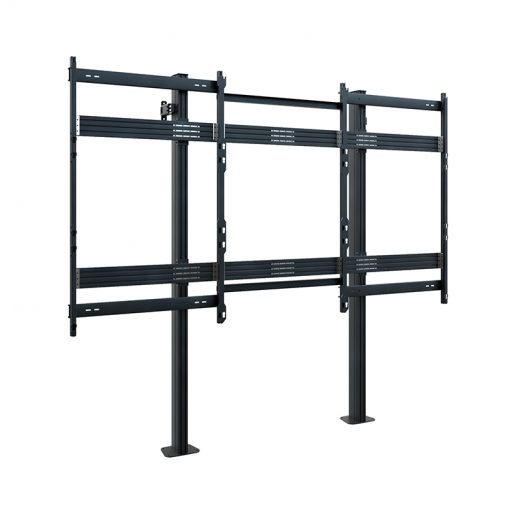 Videowandhalterung, Bodenständer, Metall, Schwarz, Modular