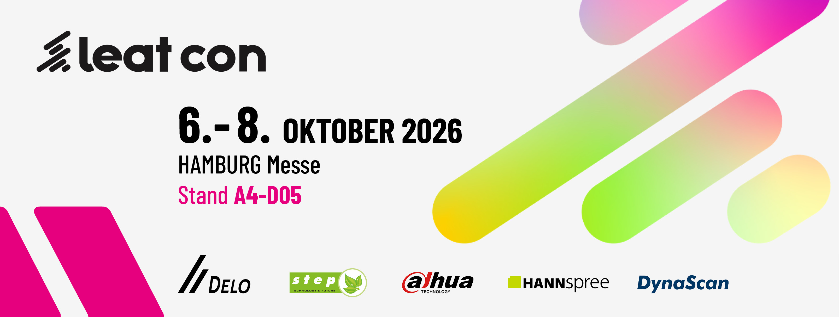 Veranstaltungsplakat, Konferenz, HAMBURG Messe, Stand A4-D05, leat con