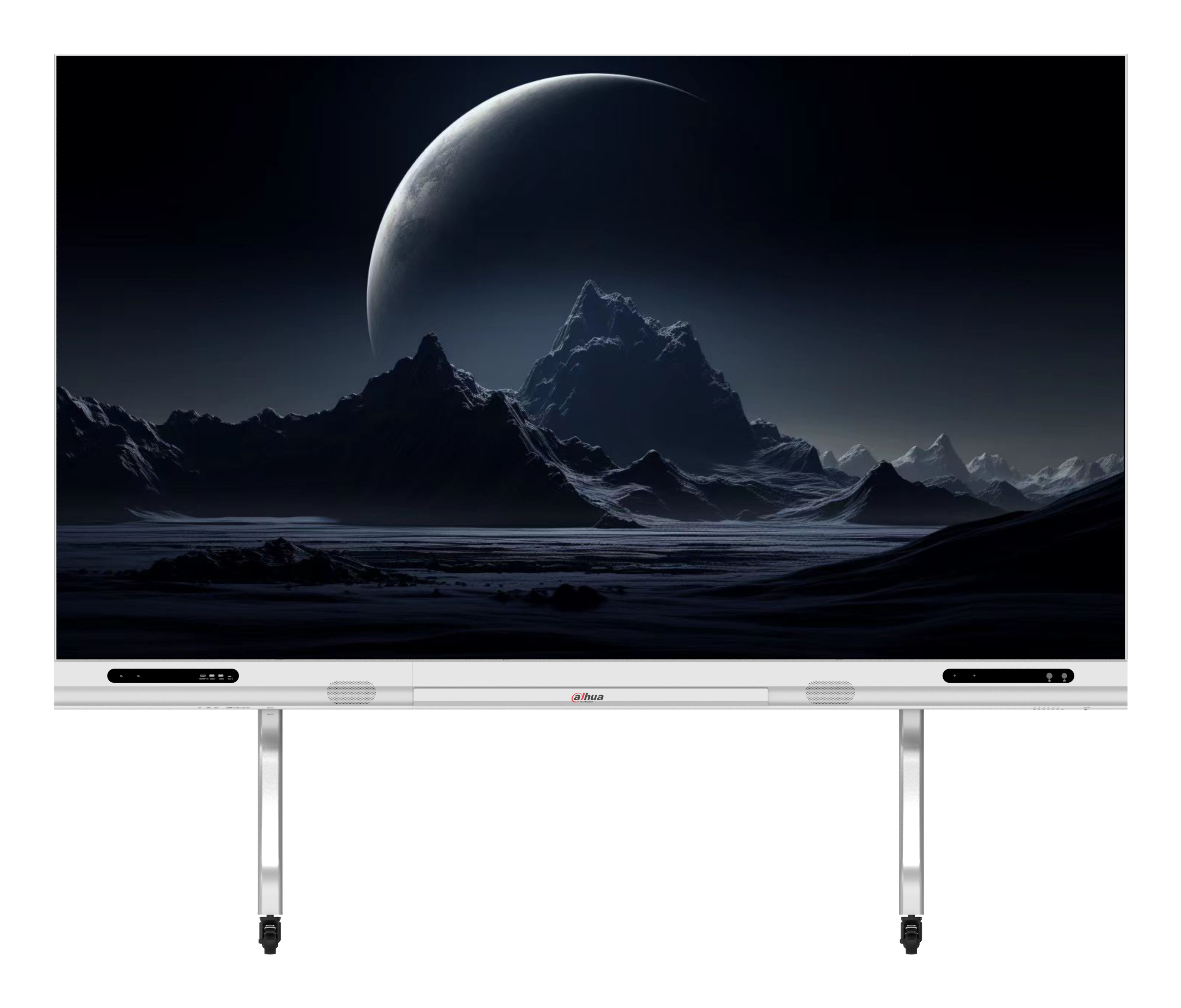 LED Monitor, Slim Stand, Silver Frame, Planet Landscape, Wide Screen