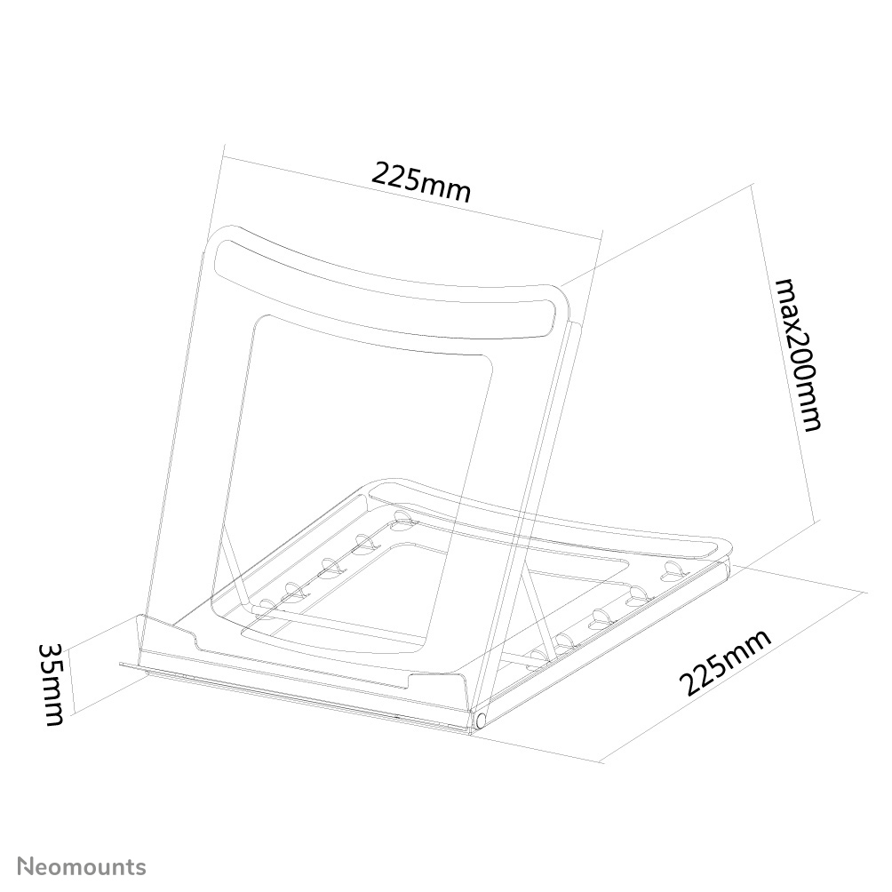 Neomounts Notebook & Tablet Ständer - Notebook-Ständer - Schwarz - 25,4 cm (10 Zoll) - 38,1 cm (15 Zoll) - 5 kg - 255 mm