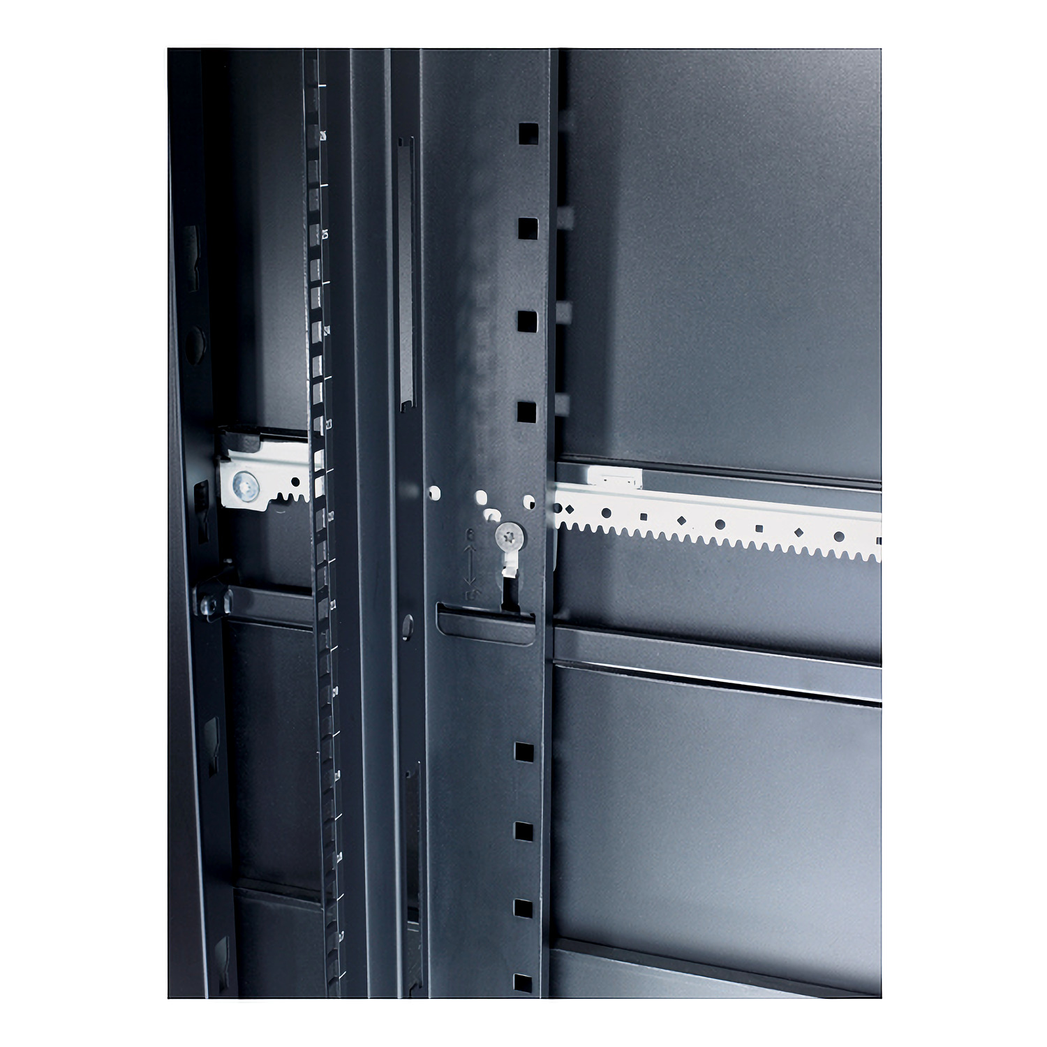 Serverrack, Rackschiene, Metallrahmen, Industrieschrank, verstellbare Montage
