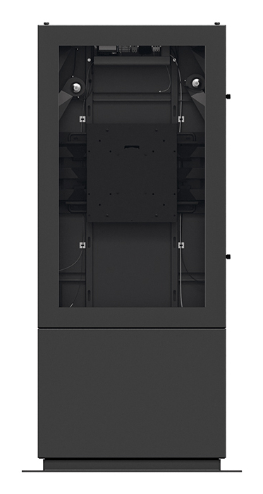 server-Schrank, Rack, Vorderansicht, Glasfront, schwarz