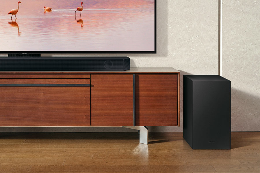 fernseher, soundbar, holzschrank, unterwoofer, holzboden