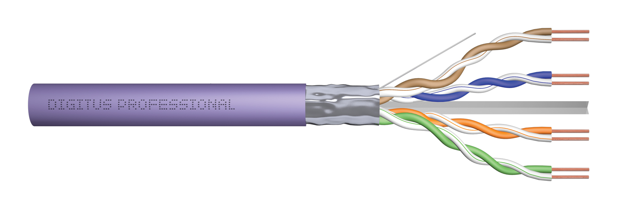 DIGITUS DK-1623-VH-1 Cat.6 F/UTP Verlegekabel, 100 m, Simplex, Eca Rauchrohr