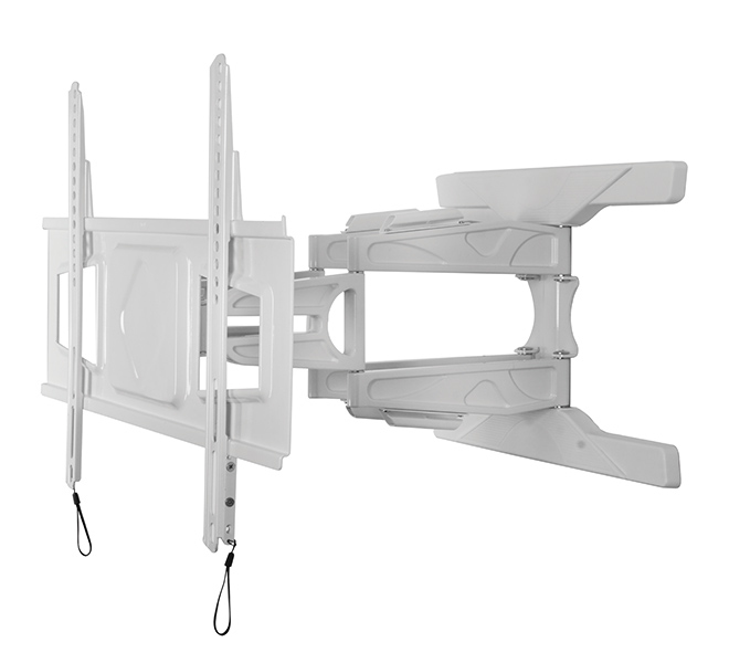 B-TECH Wandhalter neigbar/schwenkb. mit Doppelausleger Arm (VESA 600 x 400) weiß