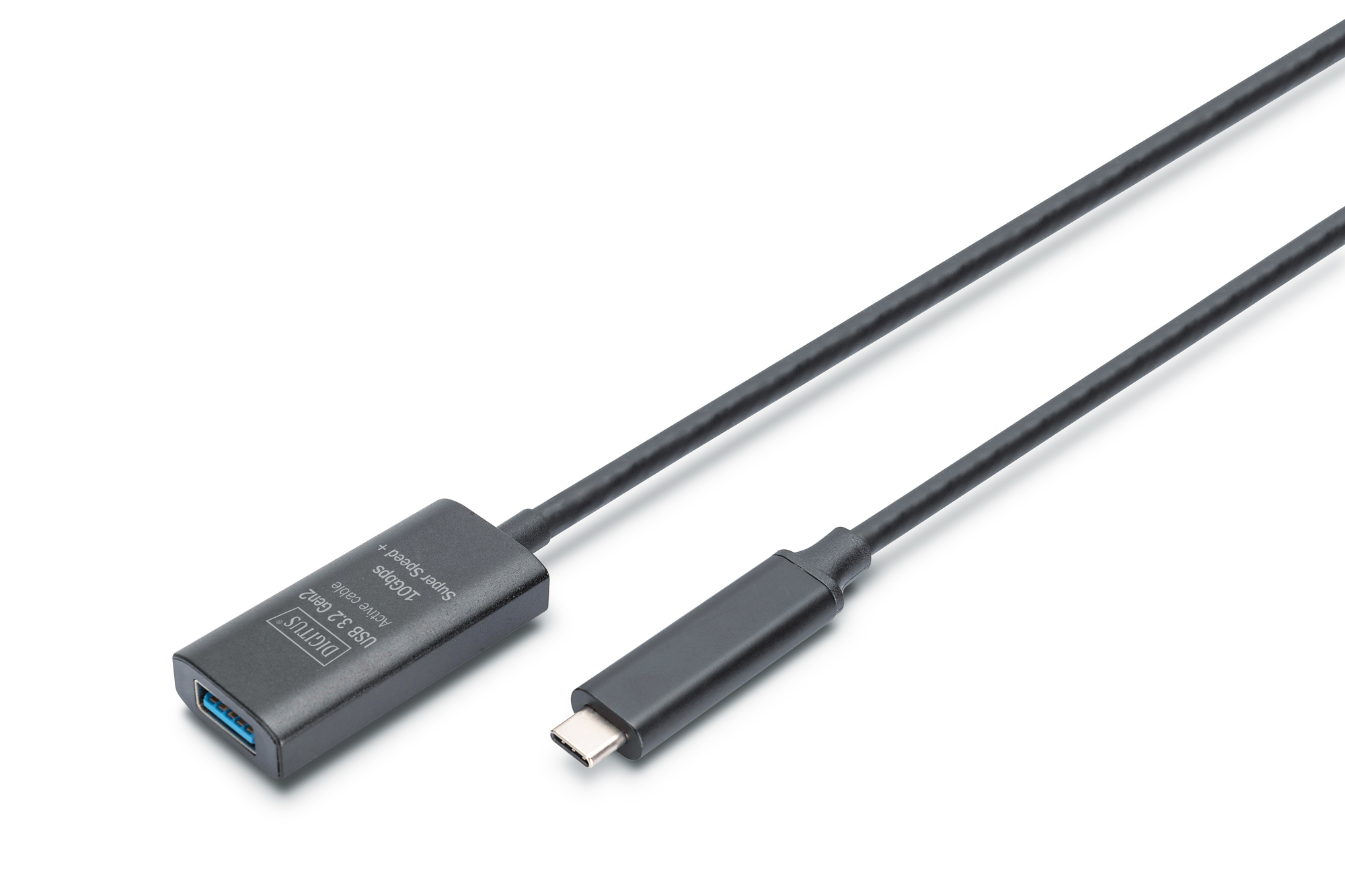 DIGITUS DA-73113, Aktives USB-C Verlängerungskabel, 5m 10G, USB 3.2 Gen2, USB-C - USB-A (M/F) Kabel, Rauchrohr