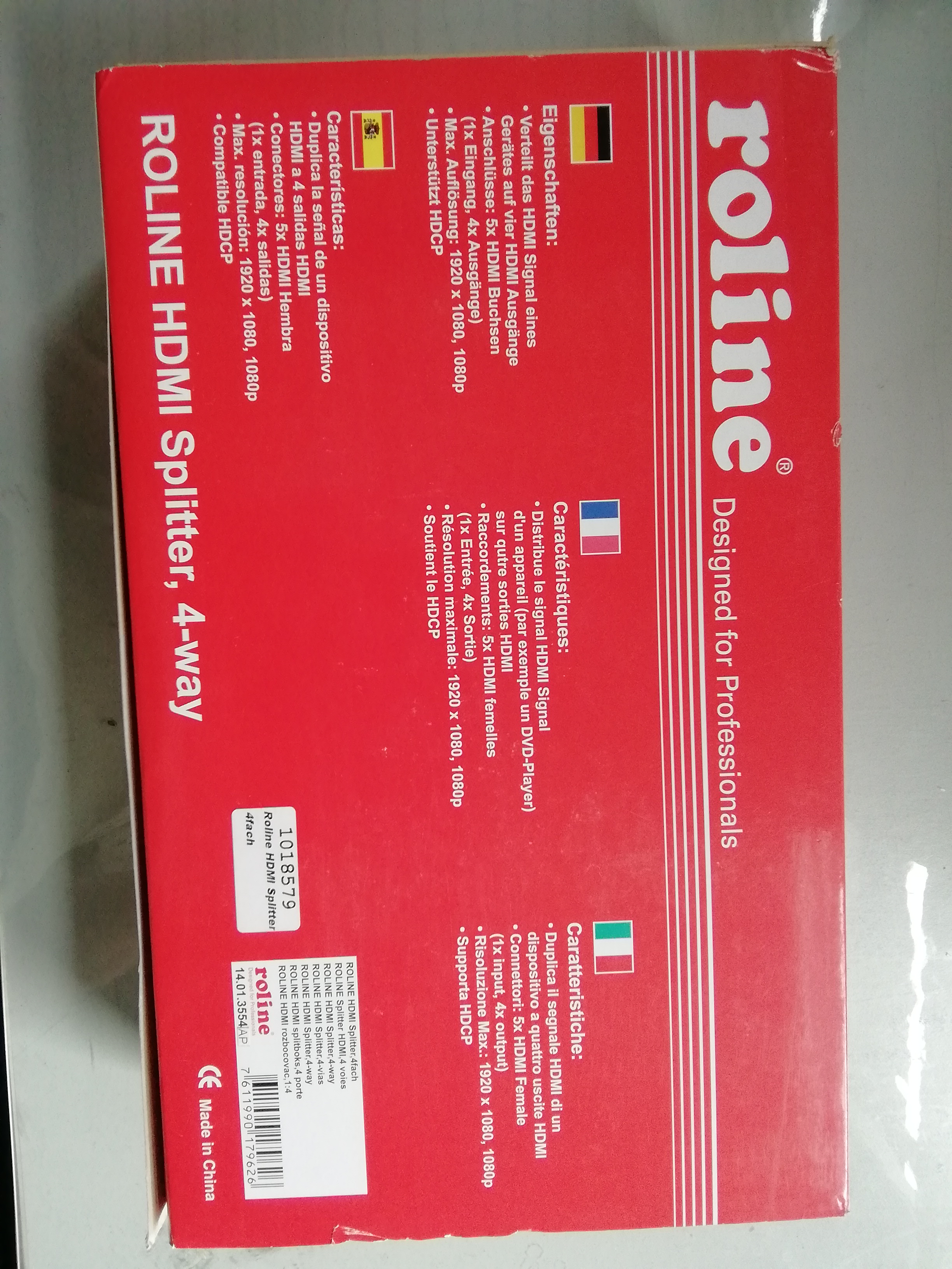 Roline HDMI Splitter 4fach 14.01.3554