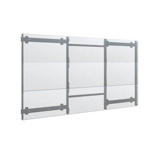 Glas-Trennwand, Glasscheiben, Metallrahmen, Wandmontage