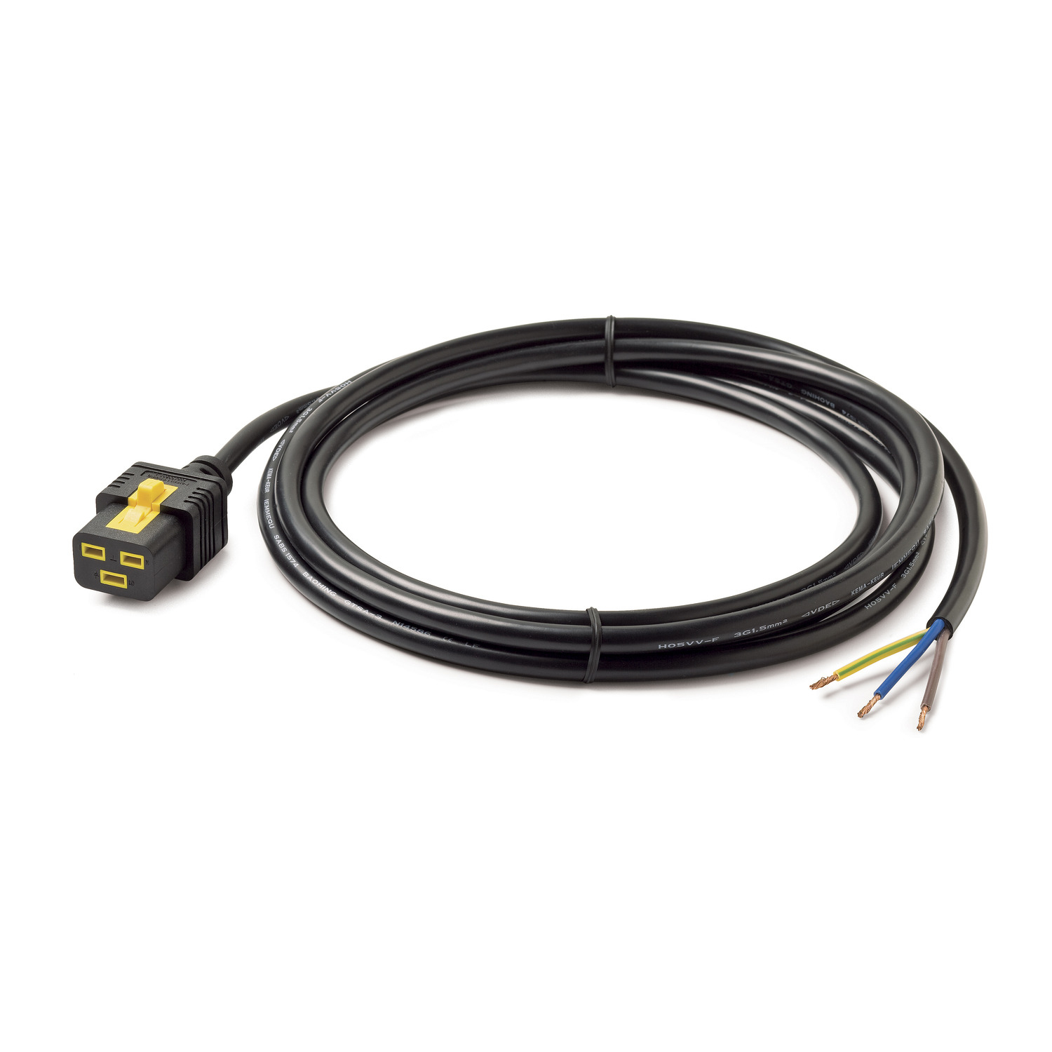 Netzadapter, Kabel, 3-polig, Steckerblok, Schwarz