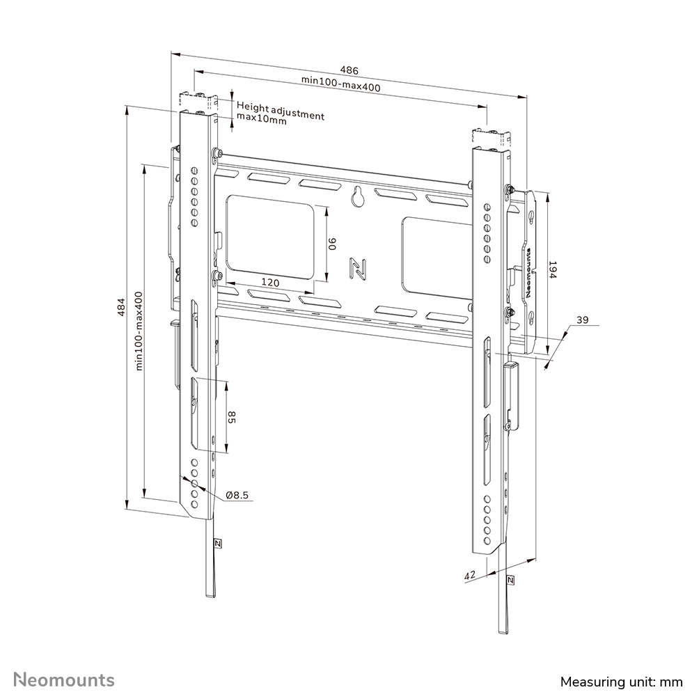 Neomounts LEVEL-750 Wandhalterung fest (VESA 400x400) WL30-750BL14