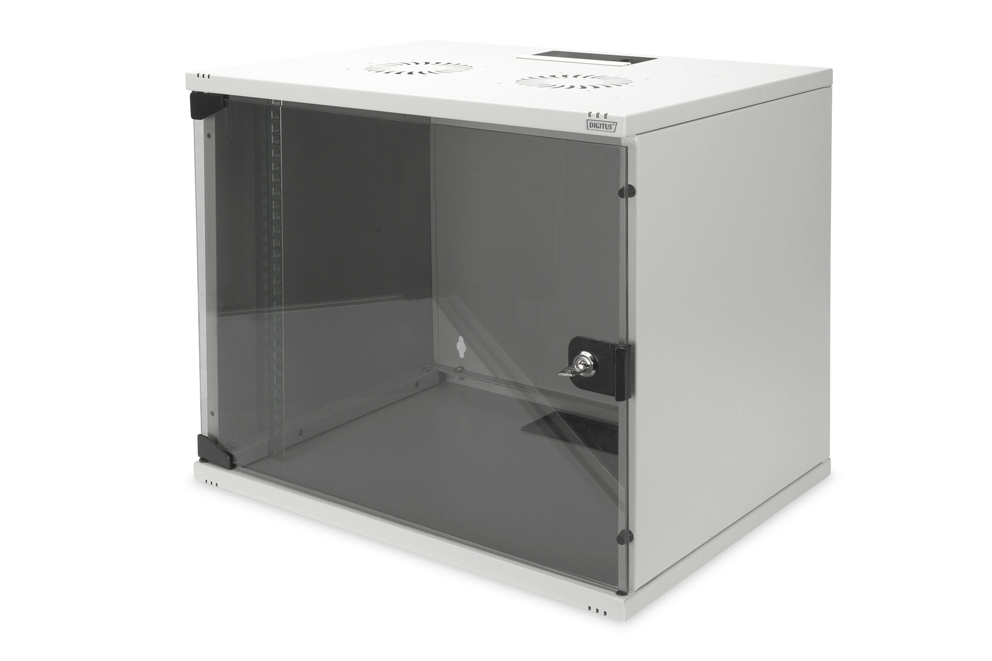 Serverrack, Schrank, Glasdurchsicht, schließbar, Metallgehäuse