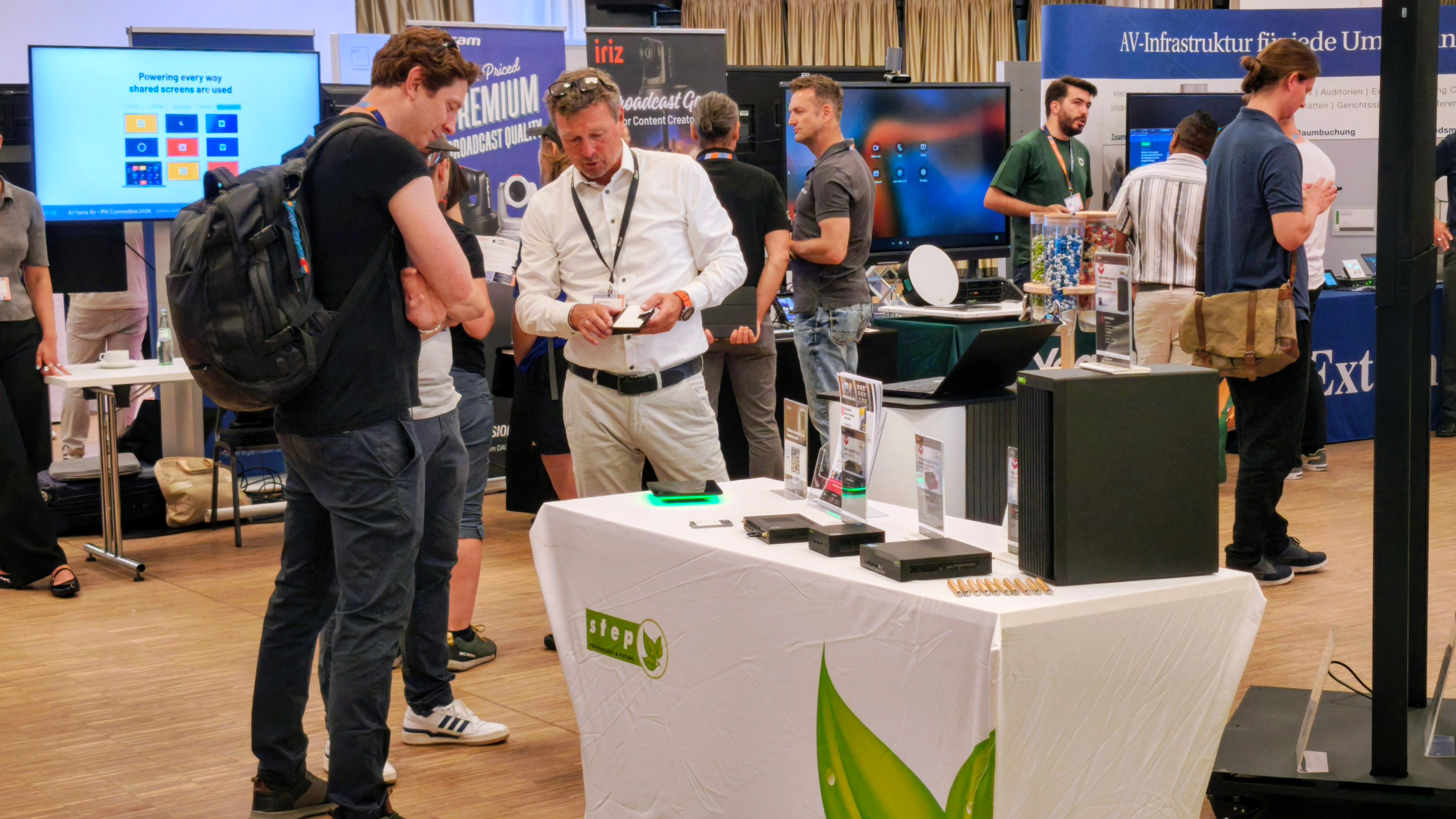 messe, technologie, display, tisch, aussteller