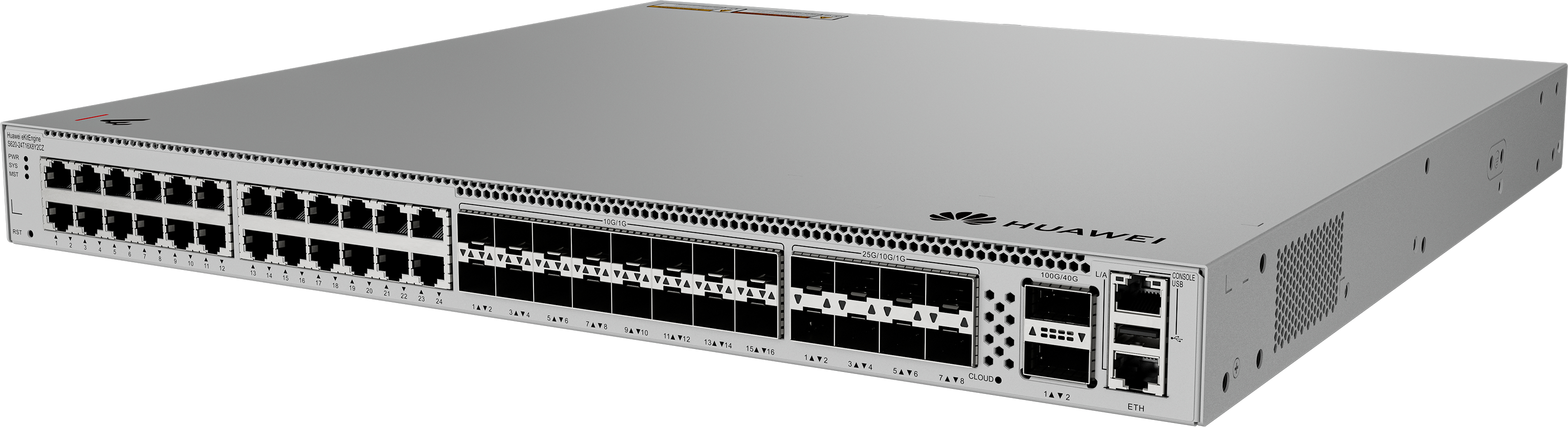 HUAWEI Switch S620-24T16X8Y2CZ, 24*10/100/1000BASE-T ports, 16*10GE SFP+ ports, 8*25GE SFP28 ports Elektronik, Hardware, Computerausrüstung, Computer