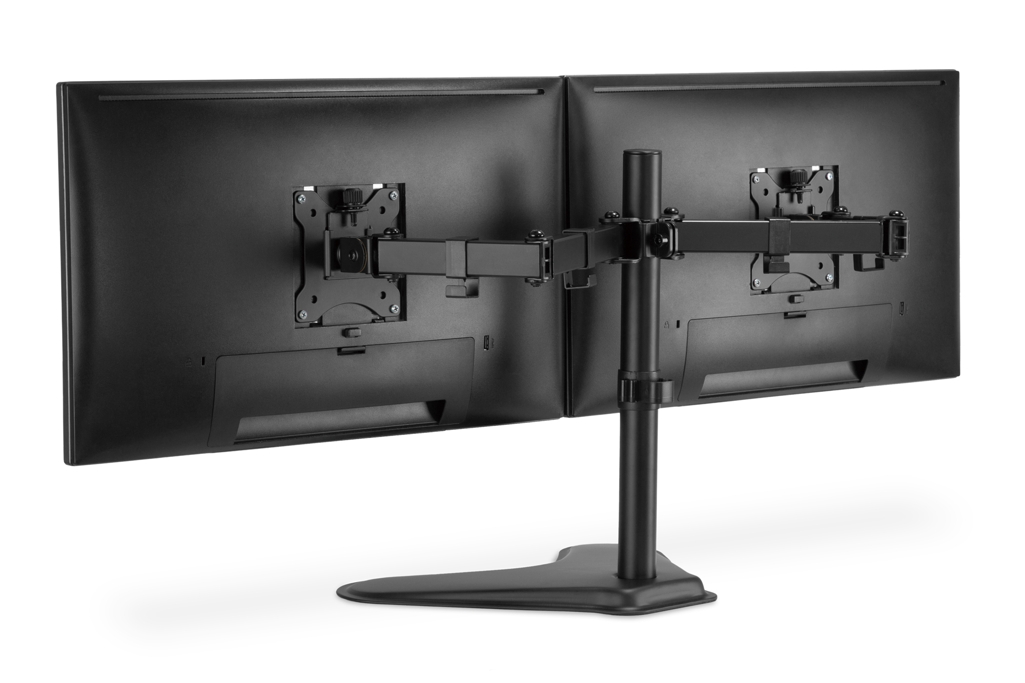monitor, dual monitor stand, articulating arm, adjustable, schwarz