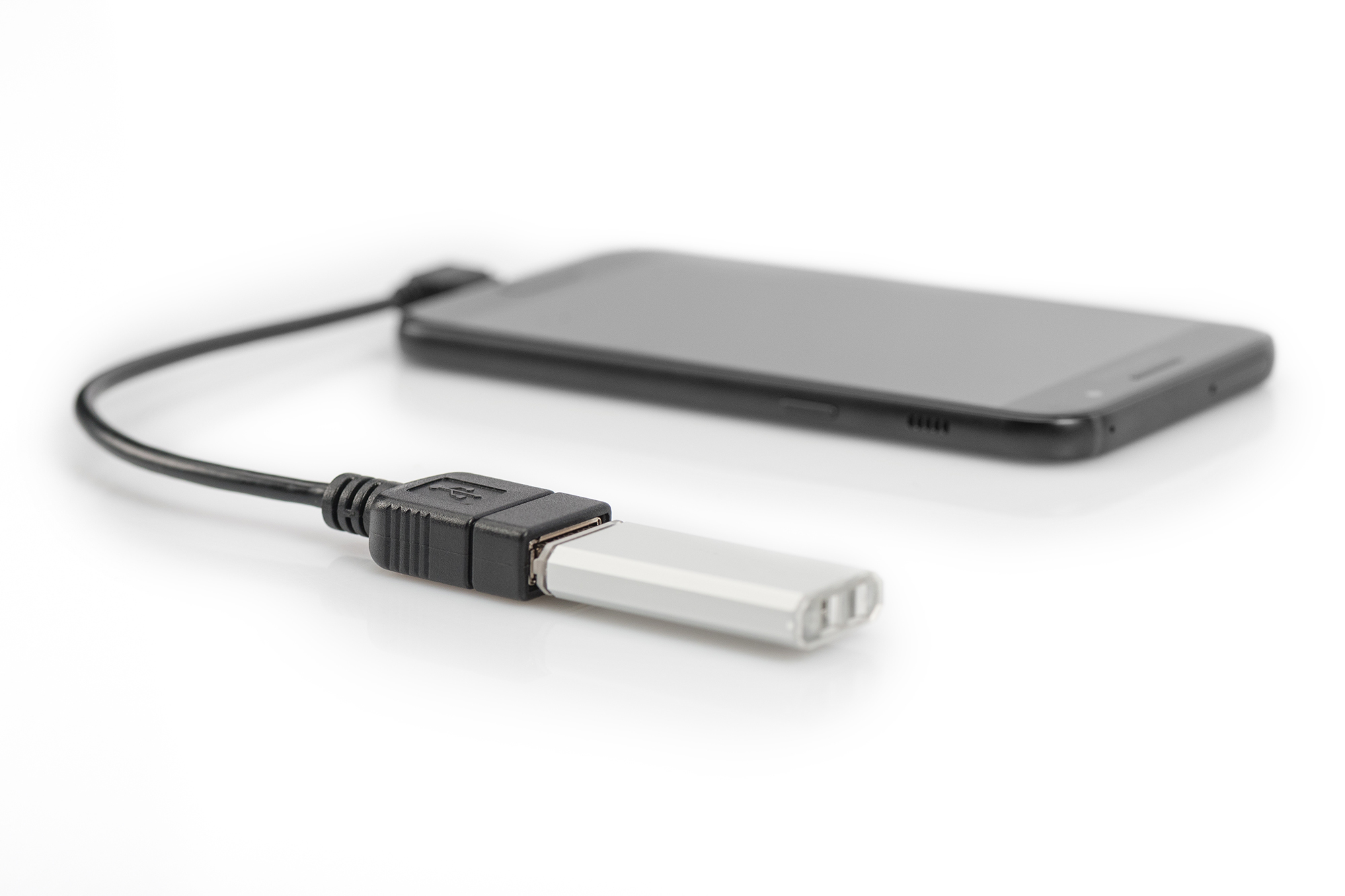 DIGITUS USB 2.0 Adapterkabel, OTG, Typ micro B - A St/Bu, 0.15m
