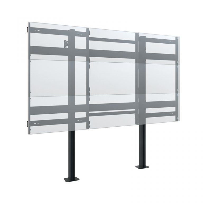 Glastrennwand, Aluminiumrahmen, transparent, freistehend, grau