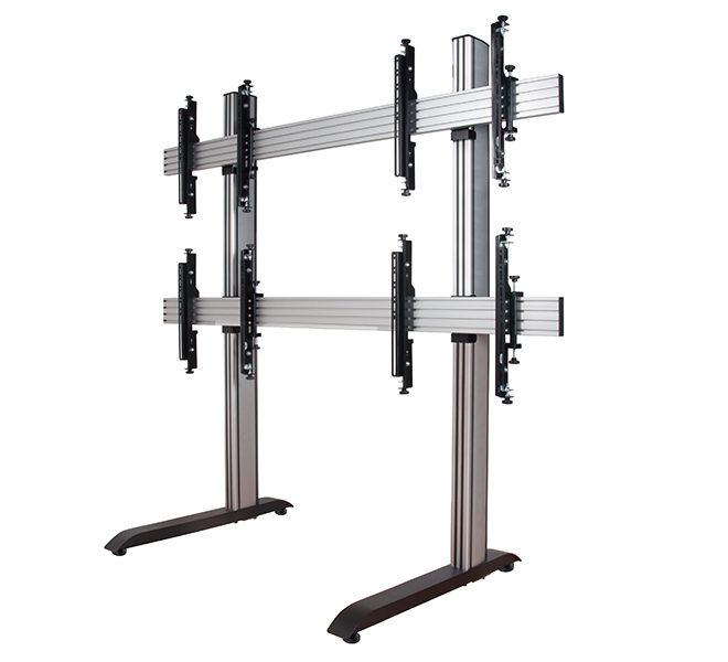 B-TECH SYSTEM X - 2 x 2 Universal Freestanding Videowall Mounting System with Micro-Adjustment for 46-60" Displays BT8370-2x2/BS