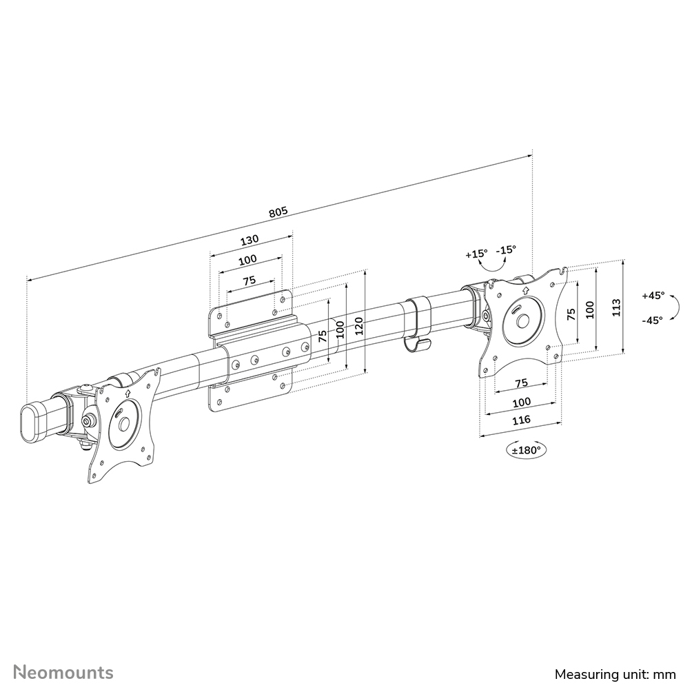 Überwachung, Montage, Adapter, Messung, mm