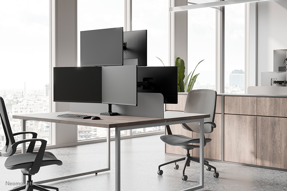 workstation,  desk,  monitors,  office chair,  dual monitor setup