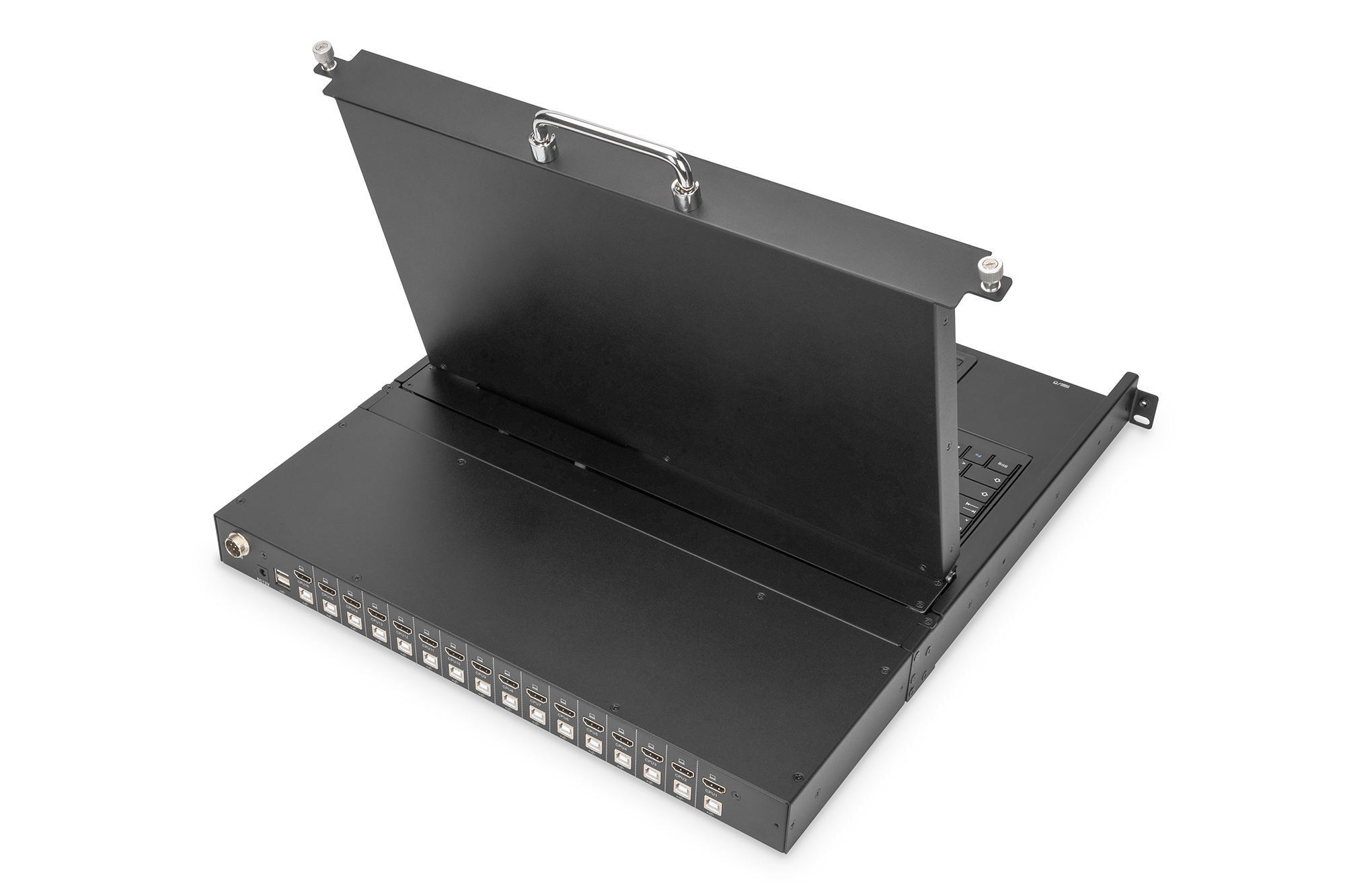 DIGITUS DS-72220-6CH Modulare HD LCD KVM Konsole mit 17" TFT, 8-Port HDMI KVM Anschluss, Touchpad, schweizer Tastaturlayout DIGITUS DS-72220-6CH Modulare HD LCD KVM Konsole mit 17" TFT, 8-Port HDMI KVM Anschluss, Touchpad, schweizer Tastaturlayout