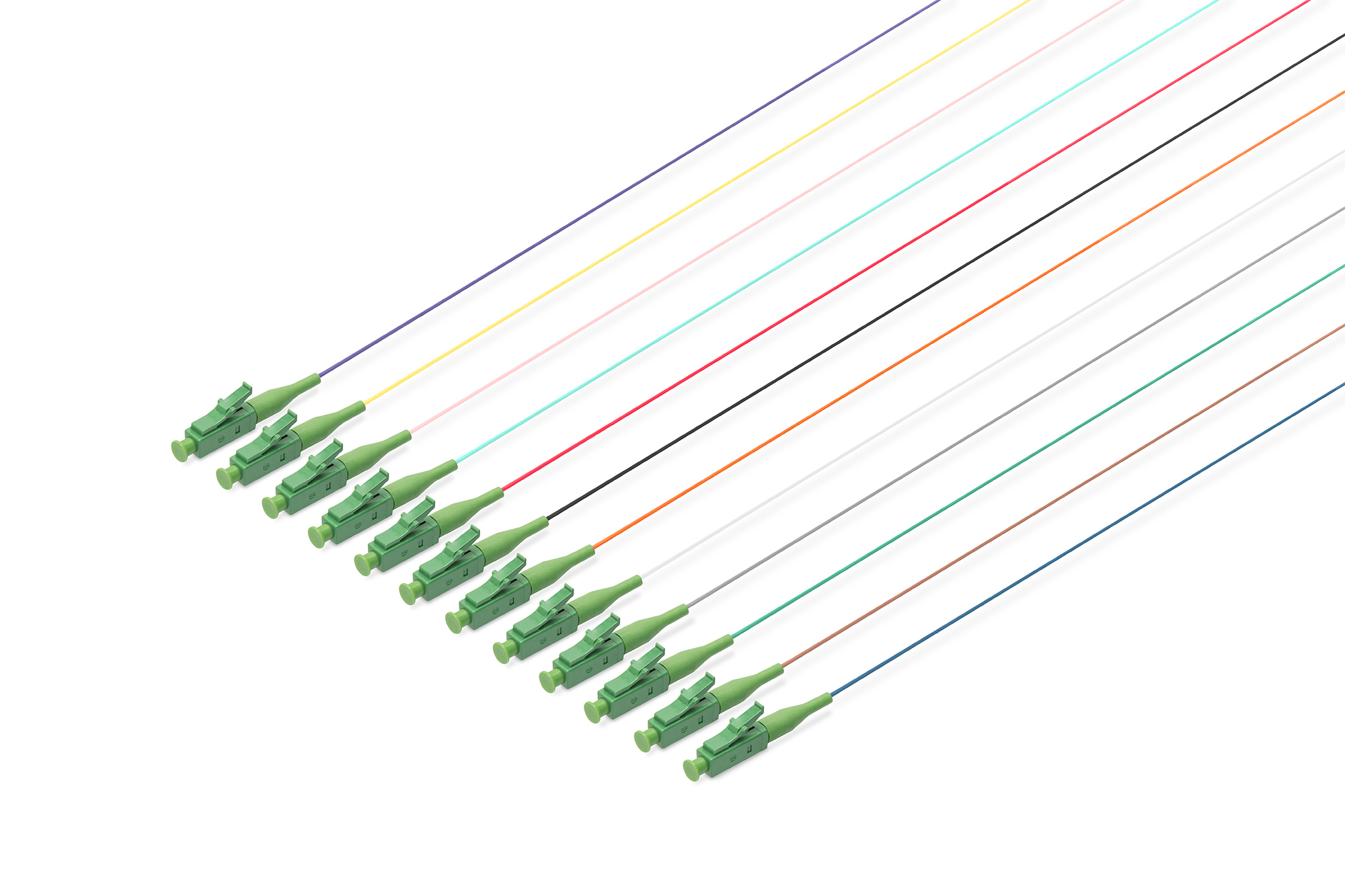 optischer-faser, Faser-Kabel, grüner-verbinder, bunt, Patch-Kabel