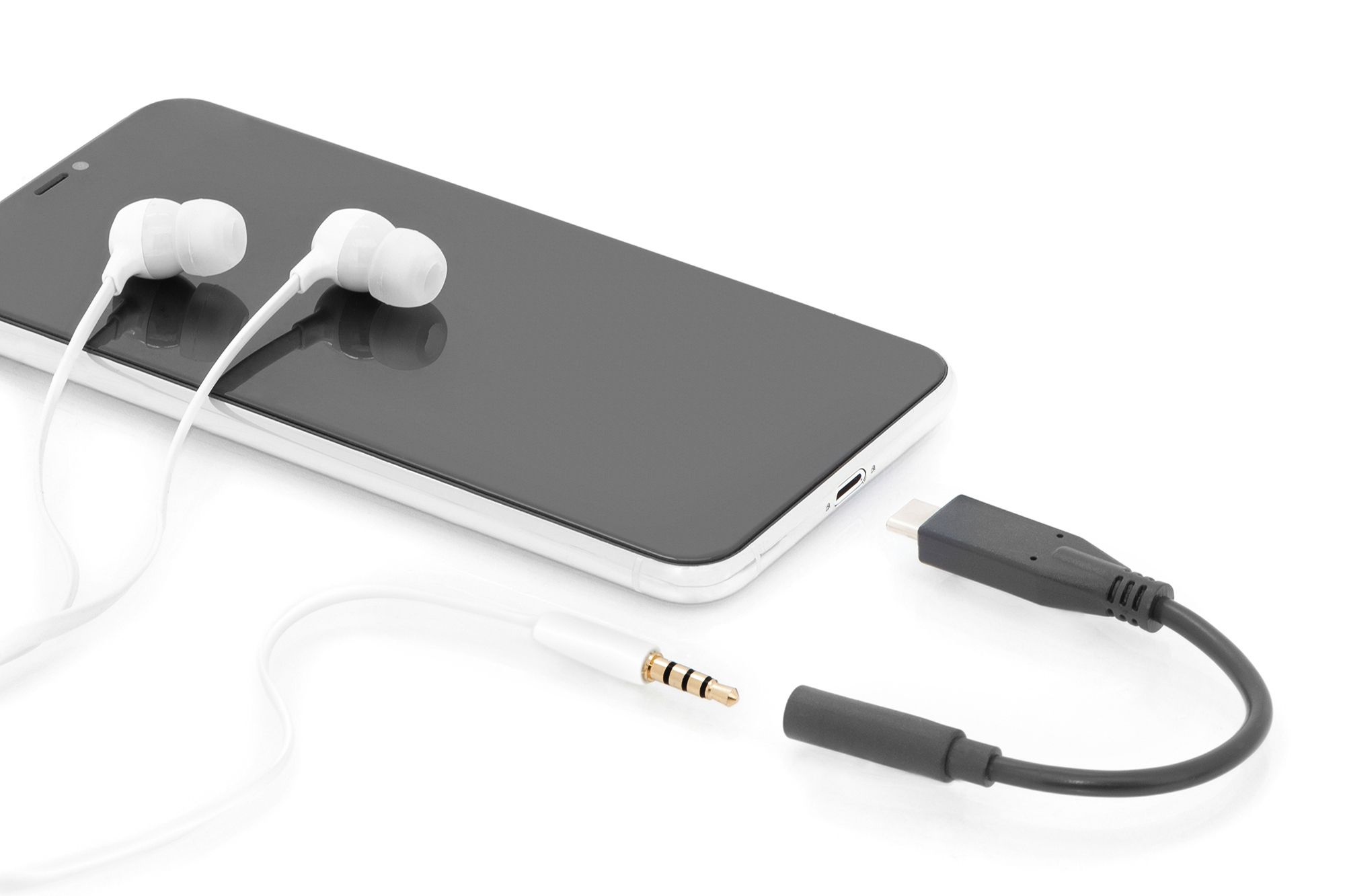 DIGITUS AK-300321-002-S USB Type-C Audio Adapterkabel, Type-C - 3.5mm St/Bu, 0.2m