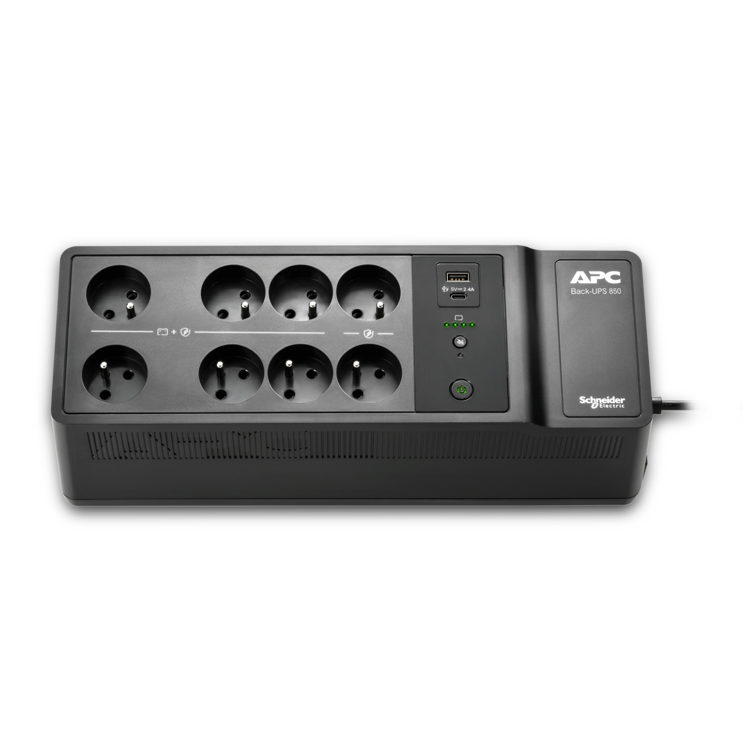 USV Netzteil, Steckdosenleiste, Sechs Steckdosen, USB-Port, Schneider Electric