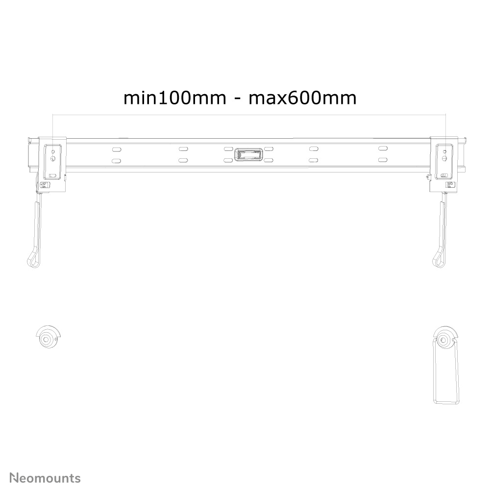 Neomounts Monitor-Wandhalterung - 81,3 cm (32 Zoll) - 152,4 cm (60 Zoll) - 50 kg - 200 x 200 mm - 600 x 600 mm - Schwarz