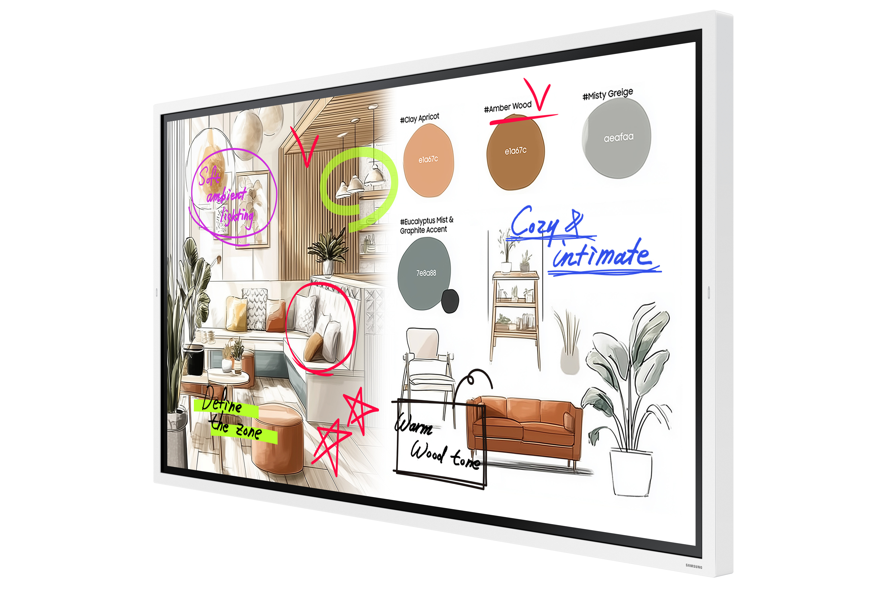 Kunstwerk, Wandbild, Sofa-Setting, Wohnzimmer-Deko, Farbfeld-Hinweise