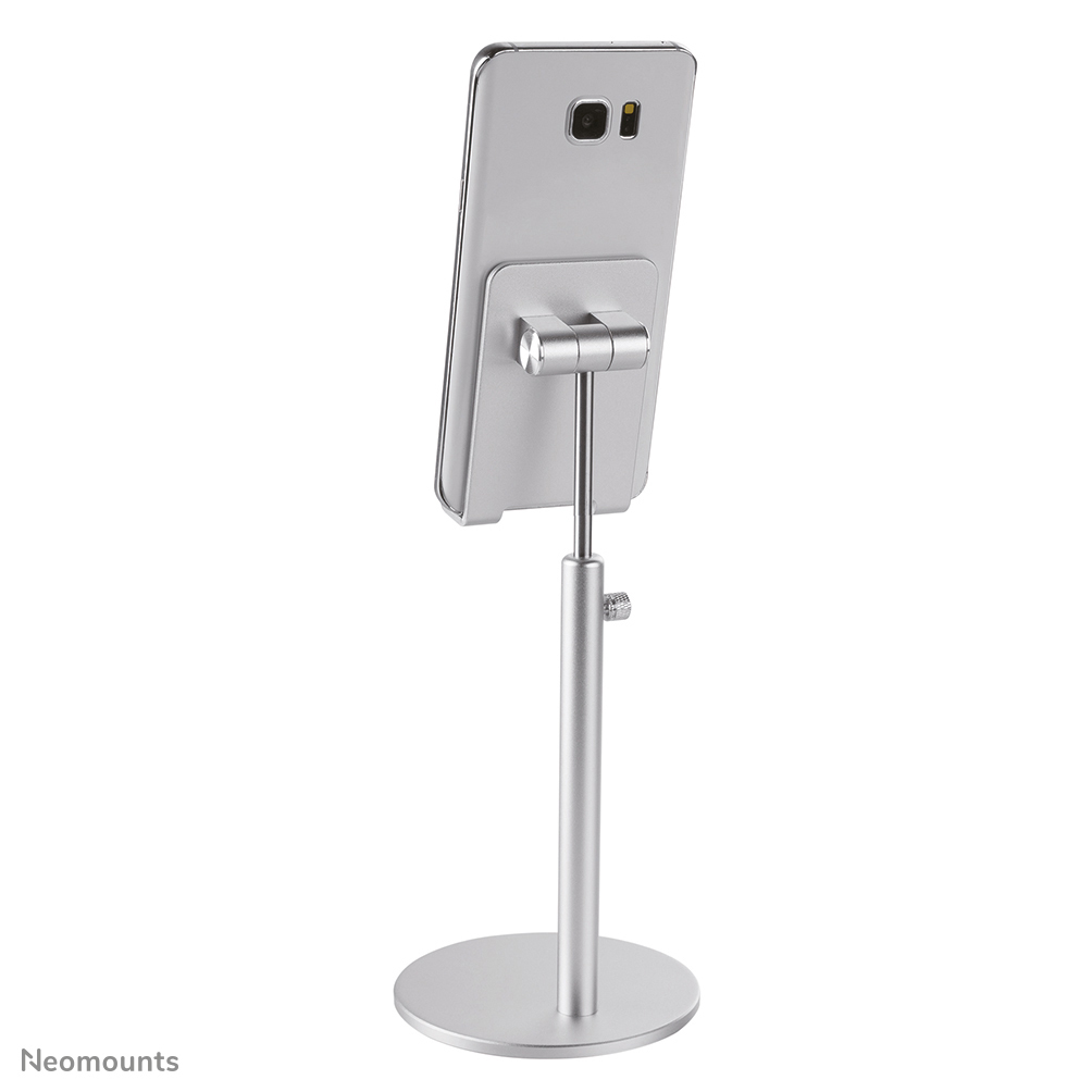 Neomounts Höhenverstellbarer Telefon-Ständer - Handy/Smartphone - Passive Halterung - Tisch/Bank - Silber