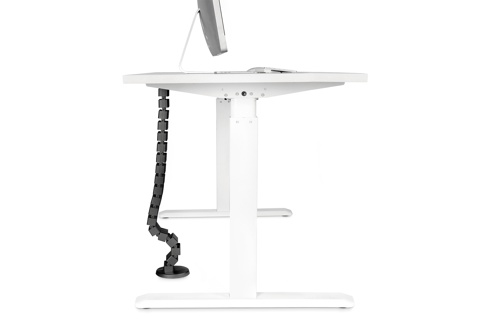 Höhenverstellbar, Stehschreibtisch, weißer Schreibtisch, Tastaturablage, Monitorhalterung