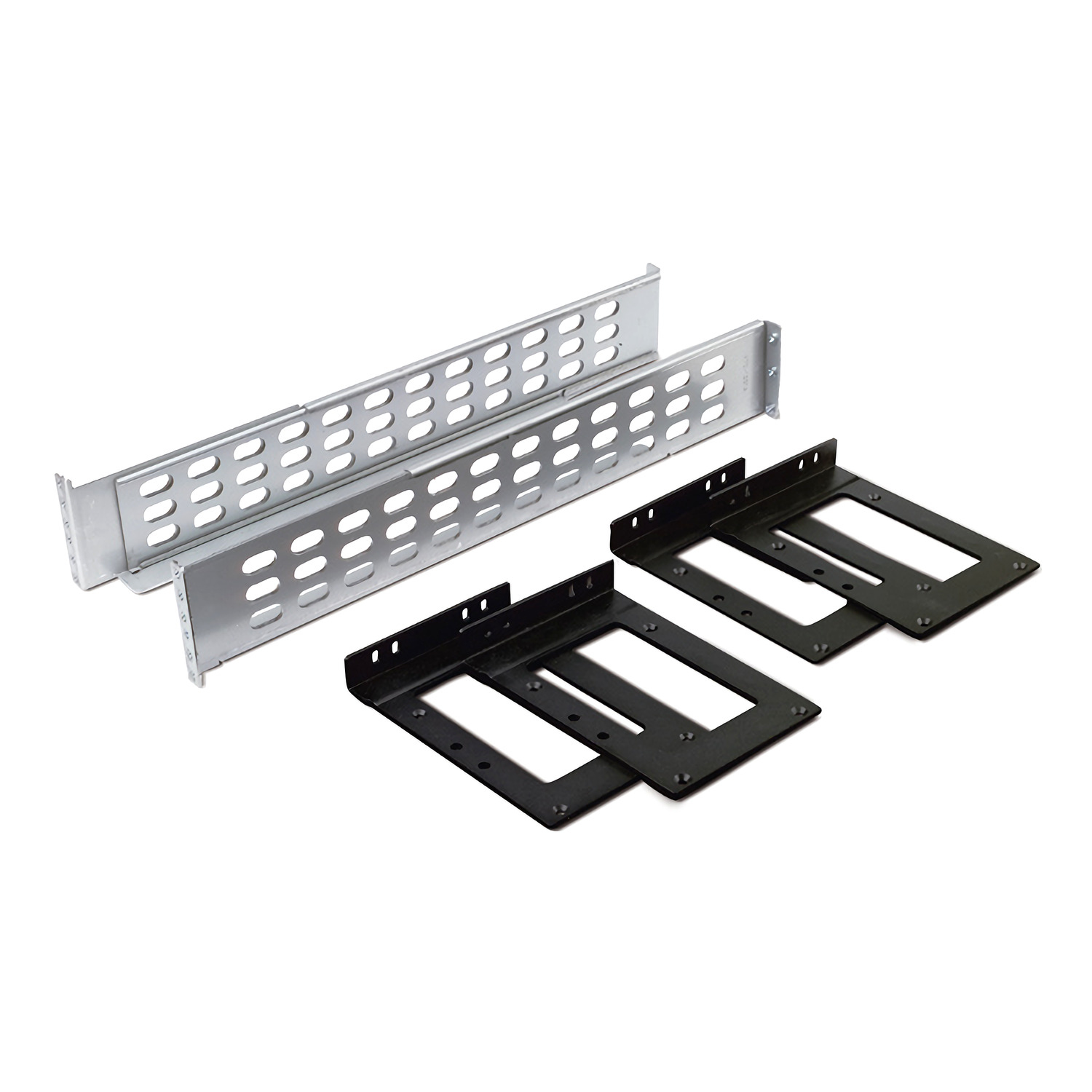 Rack, Montage-Schienen, Halter-Set, Perforiertes Metall, Schwarzstahl-Befestigung