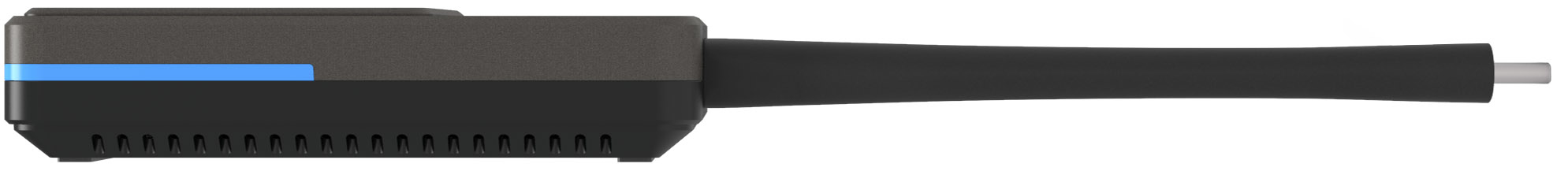 Gerät, Terminal, Terminal mit Kabel, schwarzer Körper, blaue Akzentuation