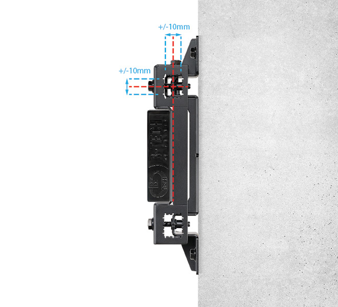 B-TECH SYSTEM X - Adjustable Height and Depth Rail Mounting Bracket BT8390-WFK6/B B-TECH SYSTEM X - Adjustable Height and Depth Rail Mounting Bracket BT8390-WFK6/B