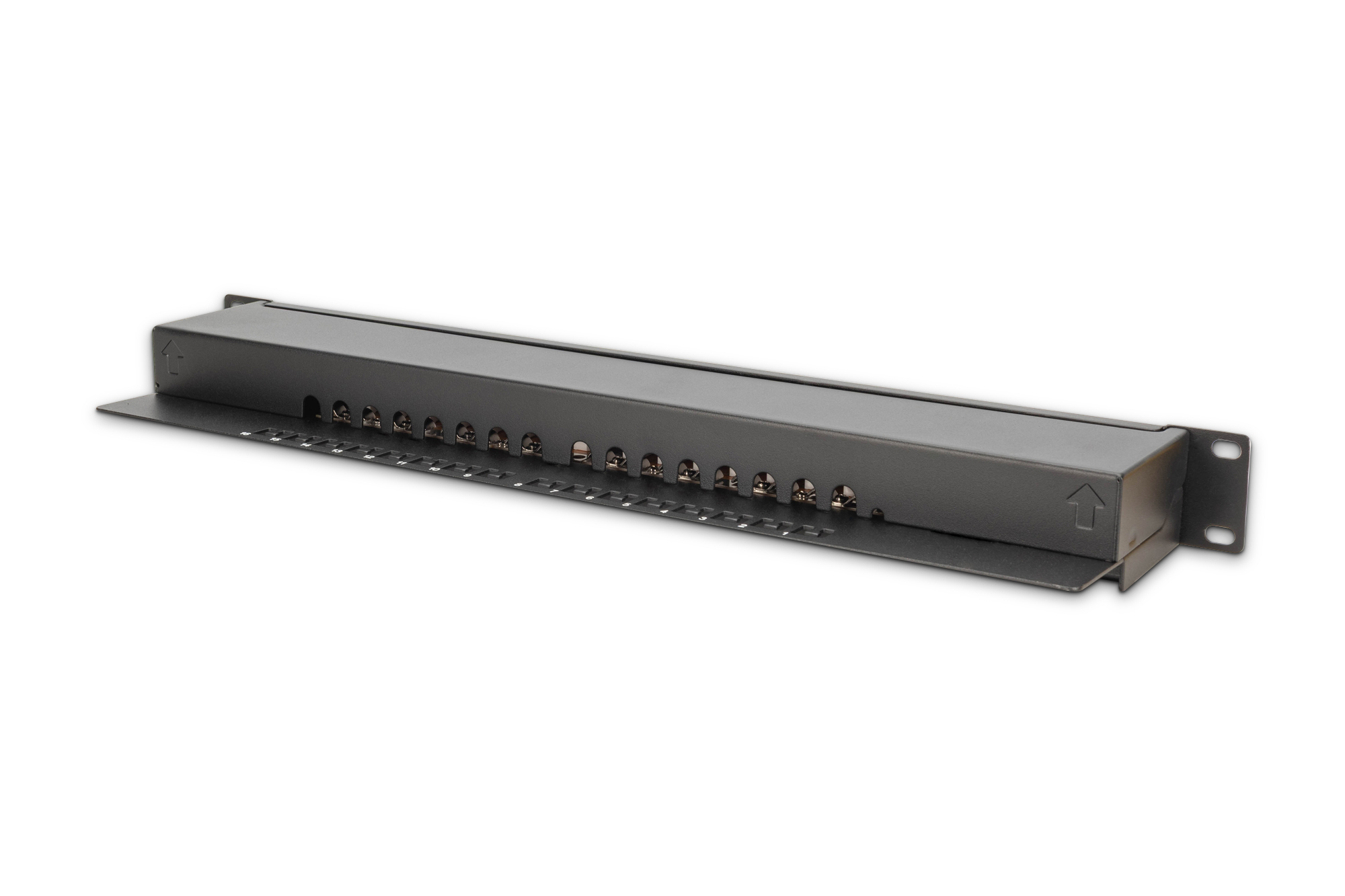 DIGITUS Schrank Zubehör 19" Patch Panel CAT 6 Klasse E geschirmt 16-Port RJ45 8P8C LSA 1HE Rack Mount Schwarz RAL 9005 DN-91616S-B Elektronik, Hardware, Computerausrüstung