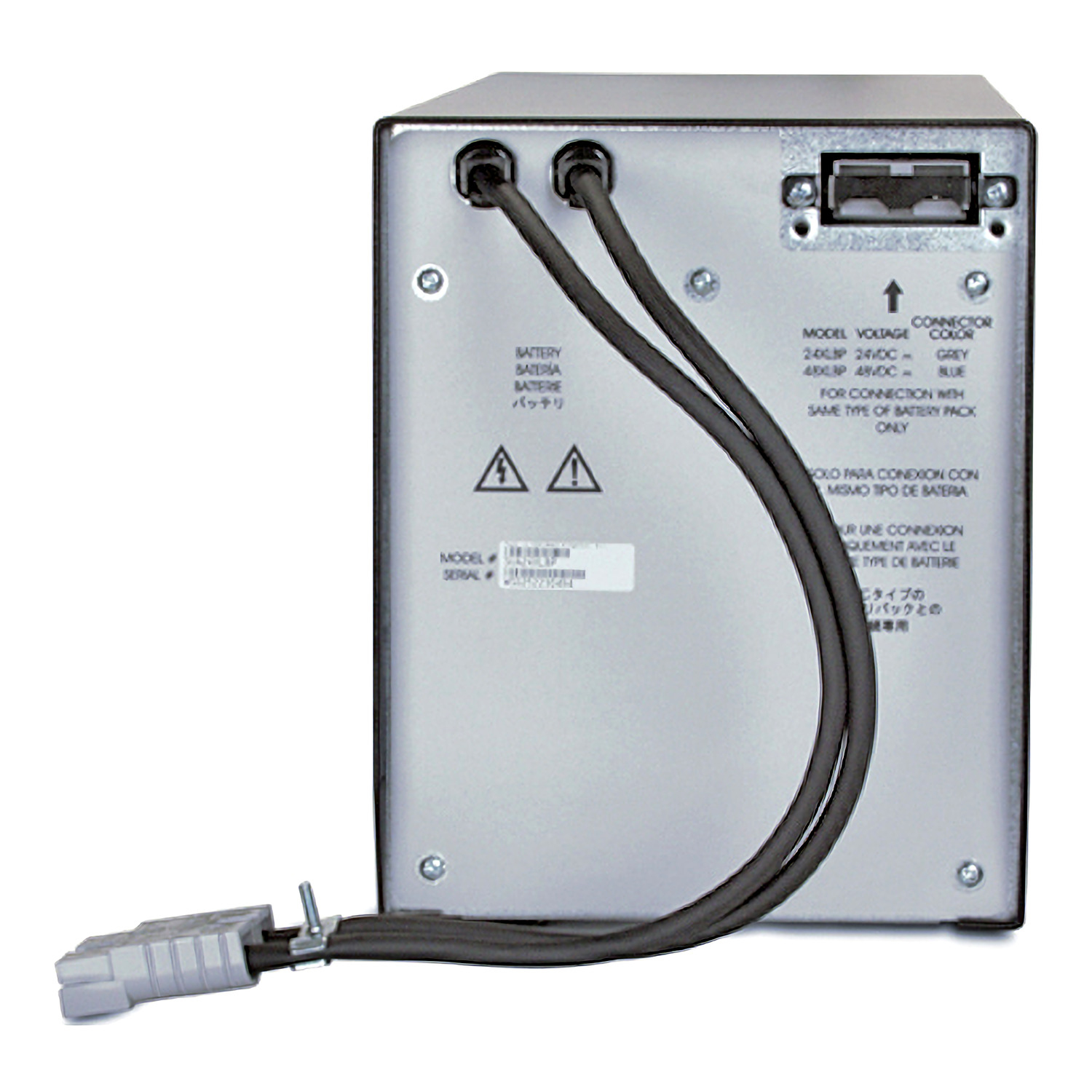 industrielle Stromversorgung, externes Batteriepaneel, Gehäuserückseite, Kabelmontage, Metallgehäuse