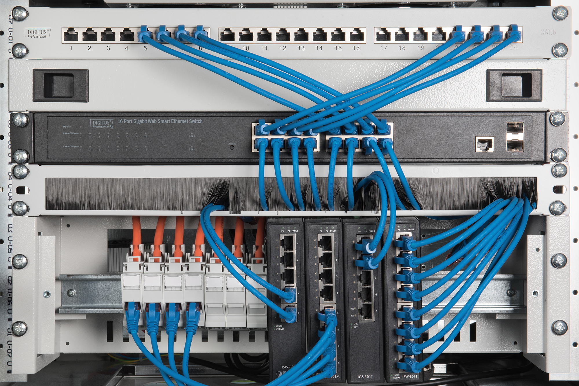 switch, netzwerk, rack, Patchkabel, Ethernet