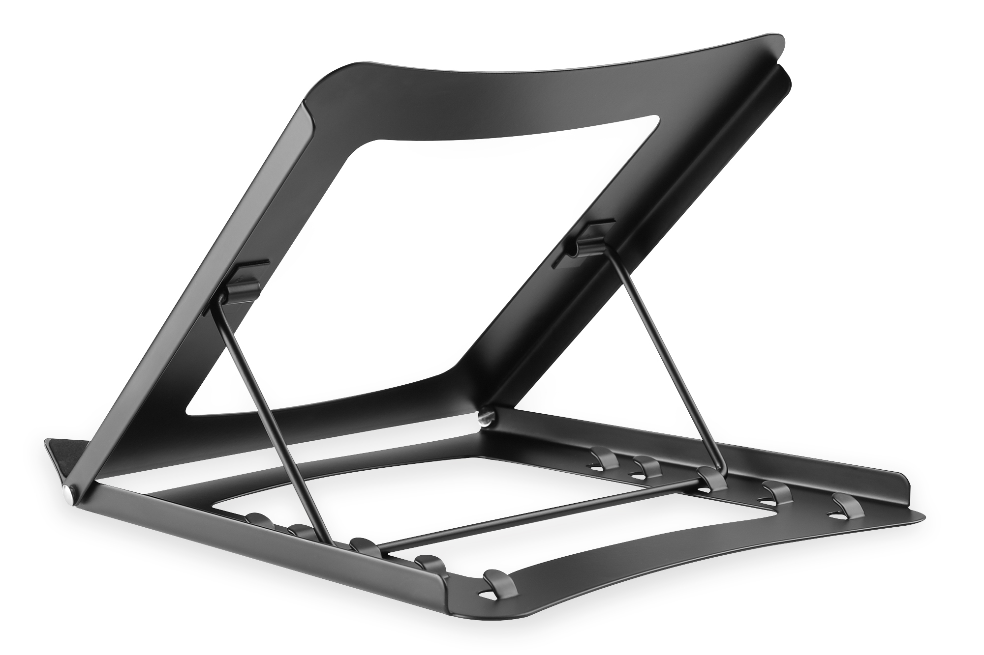 Laptopständer, Verstellbar, Metall, Schwarz, Zusammenklappbar