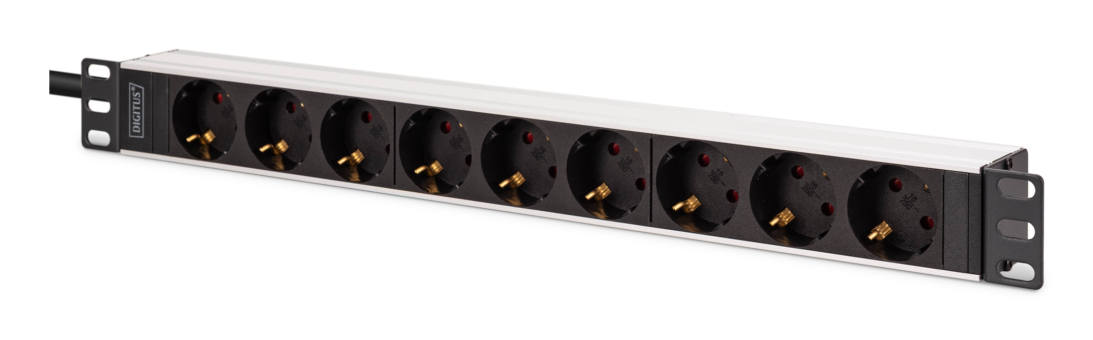 Rackleiste, Steckdosenleiste, EU-Stecker, 8-fach, Metallgehäuse