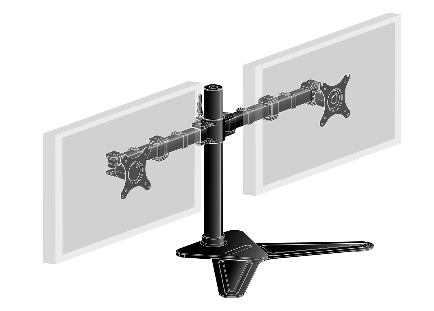 monitorarm, dualmonitor, verstellbar, VESA-Halterung, Standlehne