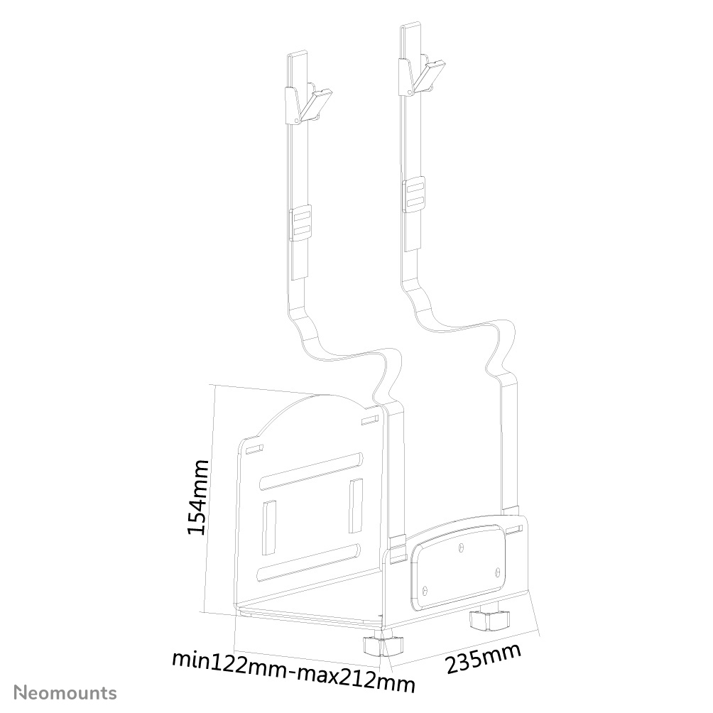 Neomounts PC-Halter - 210 mm - 185 mm - 158 mm - 245 mm - 390 mm - 335 mm