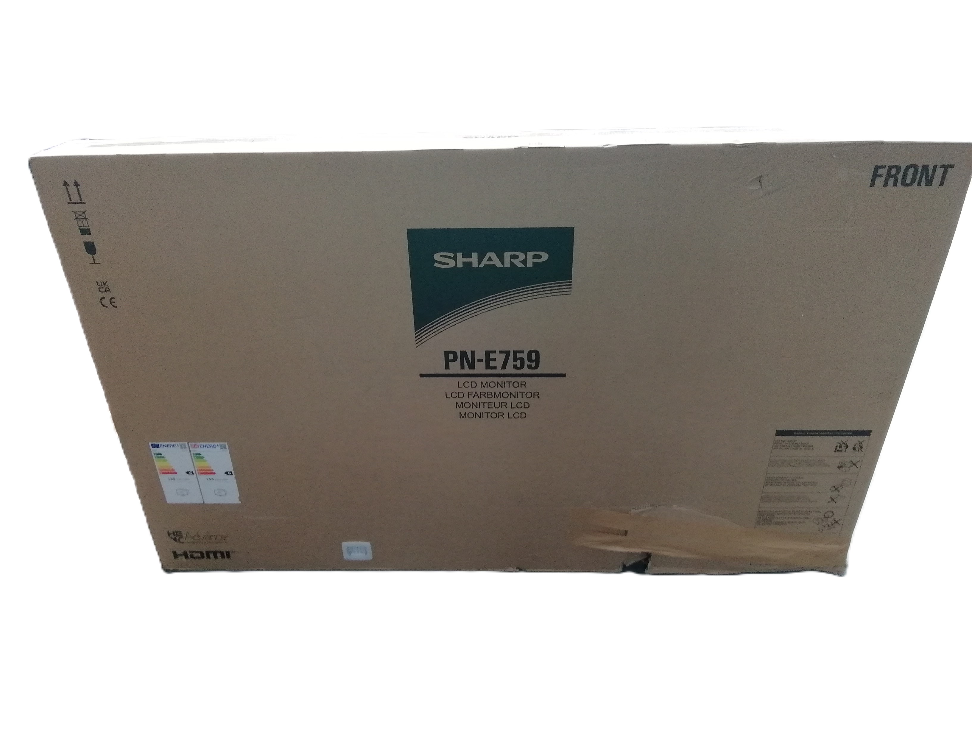 lcd monitor, Sharp, PN-E759, HDMI, Verpackung