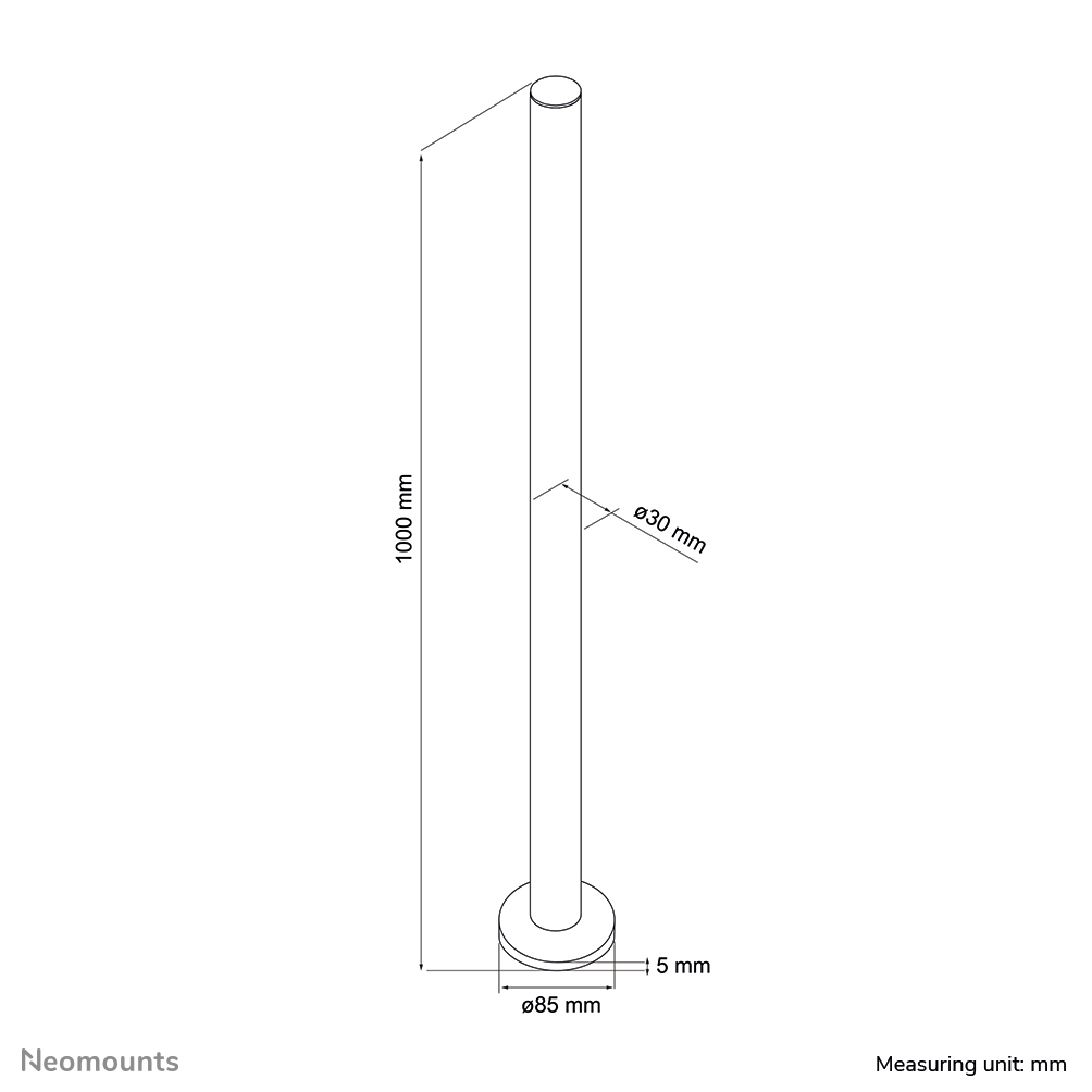 Neomounts FPMA-D9POLE Verlängerungsrohr für Monitorarm - H 100 cm Neomounts FPMA-D9POLE Verlängerungsrohr für Monitorarm - H 100 cm