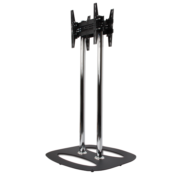 TV-Halterung, Standfuß, Doppelsäule, verstellbar, Metallbasis