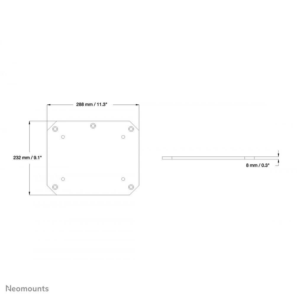 Neomounts PLASMA-M2SFPLATE Bodenplatte - abschraubbar Neomounts PLASMA-M2SFPLATE Bodenplatte - abschraubbar