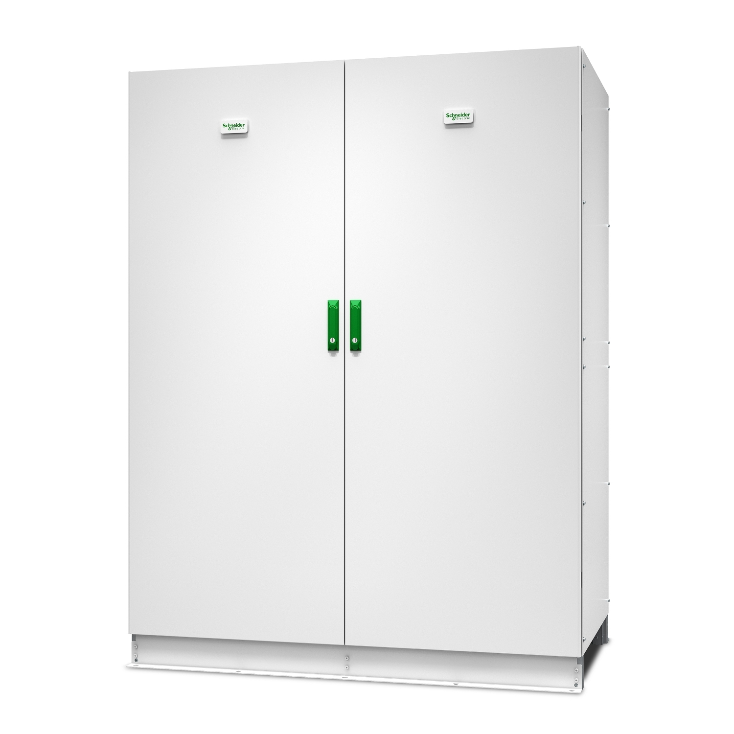 elektrischer schrank, zwei türen, metallischer schrank, grüne griffe, industrielle umschließung
