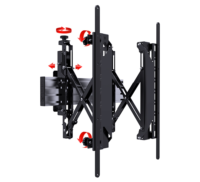 B-TECH SystemX Pop-in/-Out Wandhalterung mit Feinjustierung für LG86BH5C Portrait (VESA 200 x 600)