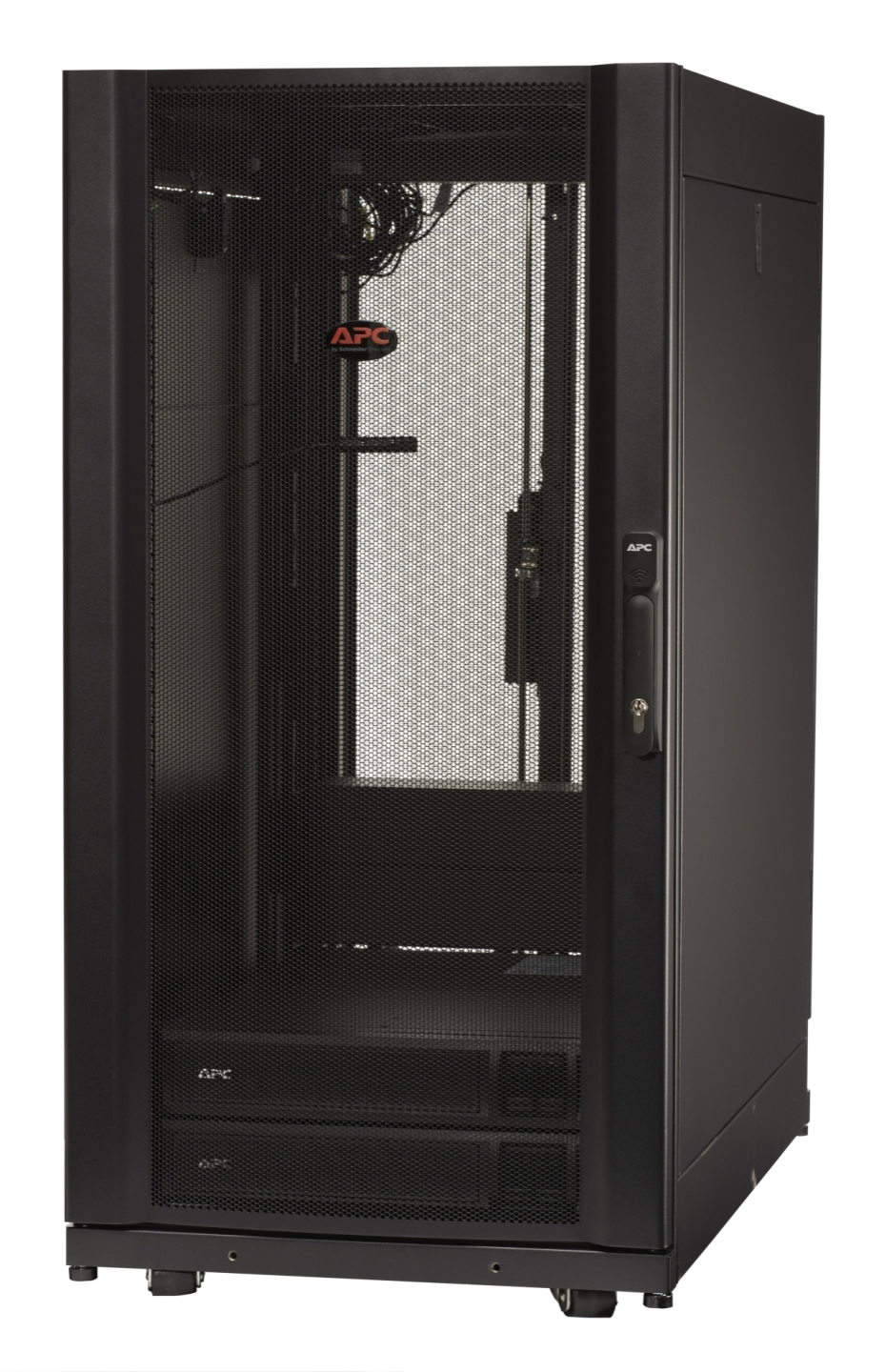 Server cabinet, Rack enclosure, APC, Glasdörr, Kabelmanagement