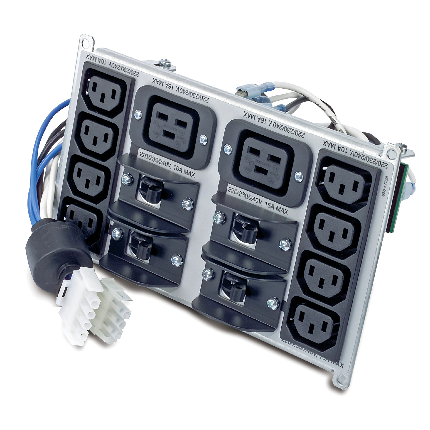 Steckdosenleiste, Kraftstromverteiler, elektrische Steckdosen, Schukosteckdosen, Industrie-Netzteil